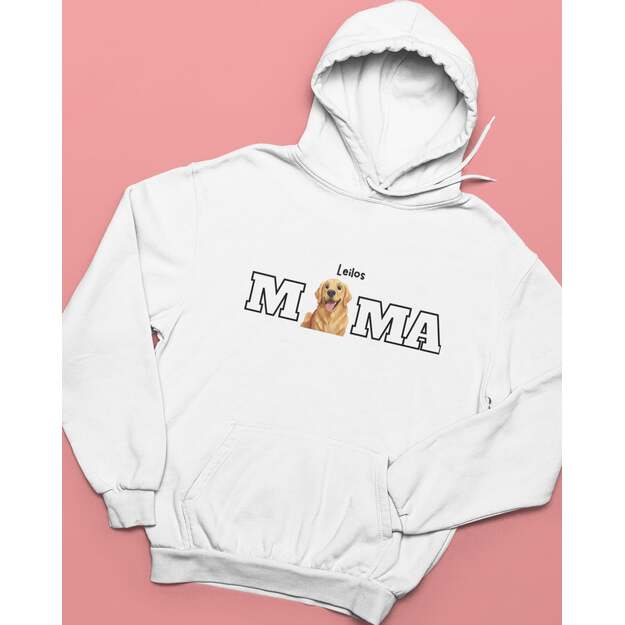 UNISEX džemperis AUGINTINIO MAMA su animuota augintinio nutrauka