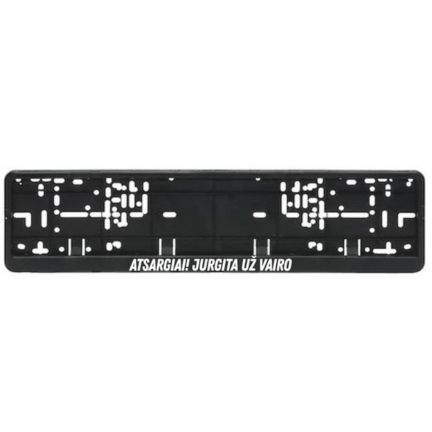 Automobilio numerių rėmelis su užrašu ATSARGIAI JURGITA UŽ VAIRO (SU NORIMU VARDU)