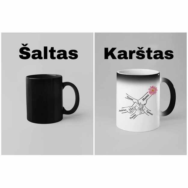 Magiškas puodelis MAMA su vaikų vardais