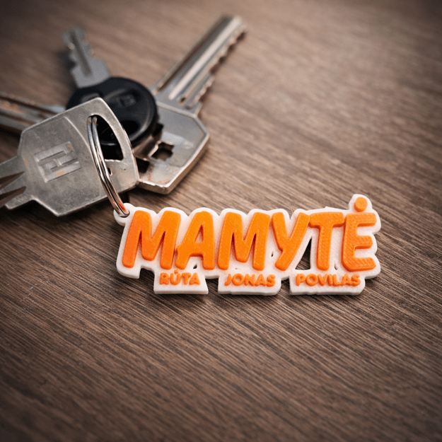 Raktų pakabukas MAMYTĖ su vaikų vardais (iki 4 vardų)