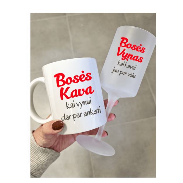 Vyno taurės ir puodelio rinkinys BOSEI