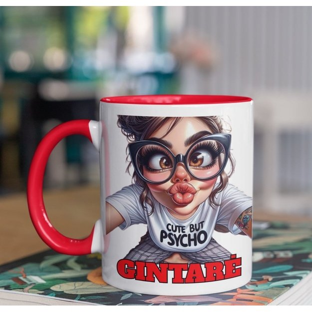 Puodelis CUTE BUT PSYCHO su norimu vardu