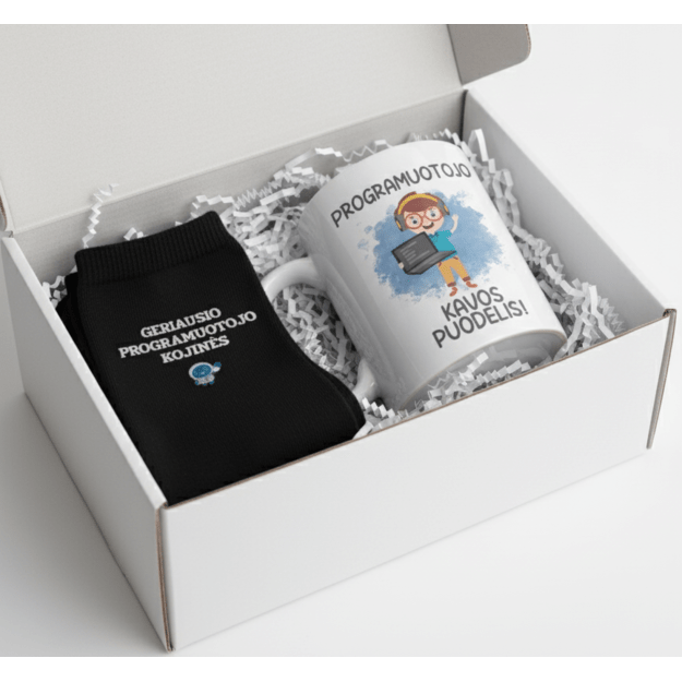 Dovanų rinkinys PROGRAMUOTOJAS (PROFESIJĄ GALIMA RINKTIS IR KITĄ)