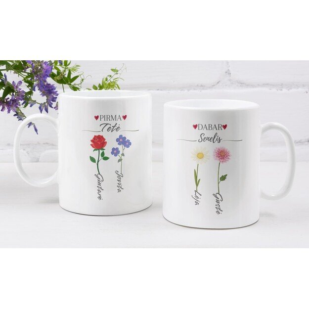 Puodelis PIRMA TĖTIS, DABAR SENELIS (SU VAIKŲ IR ANŪKŲ VARDAIS)