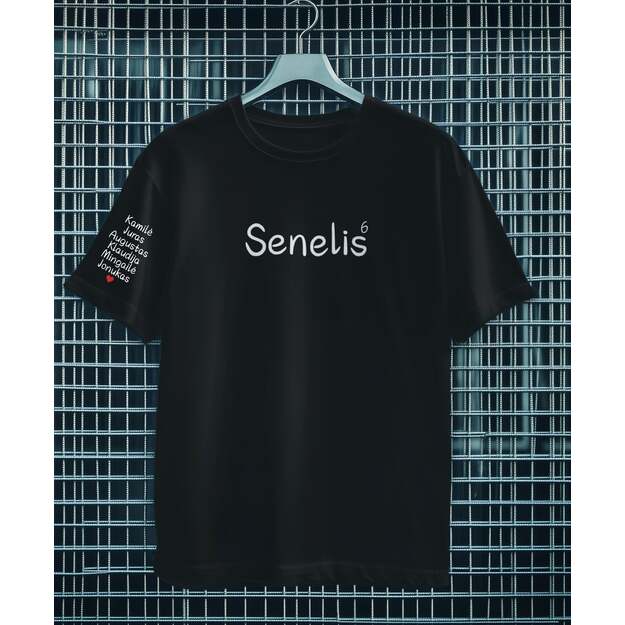 Marškinėliai SENELIS su anūkų vardais
