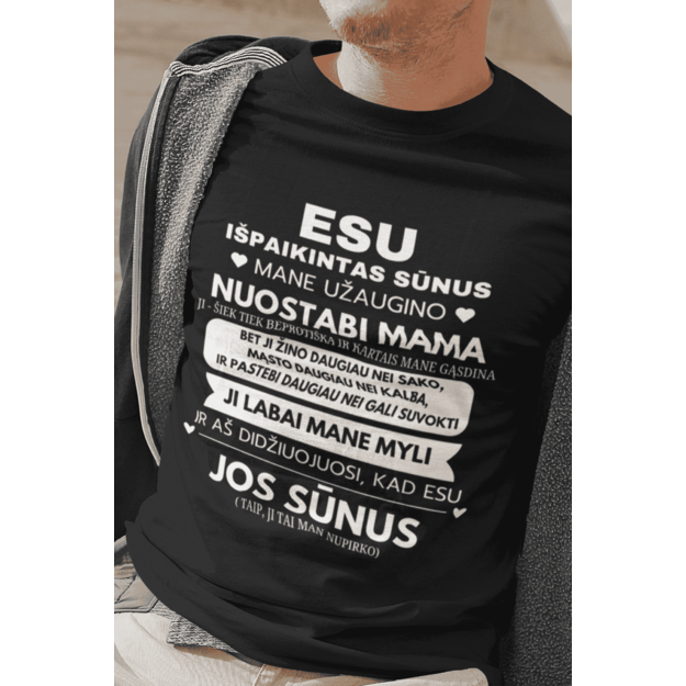 Vyriški marškinėliai IŠPAIKINTAS SŪNUS (NUO MAMOS)