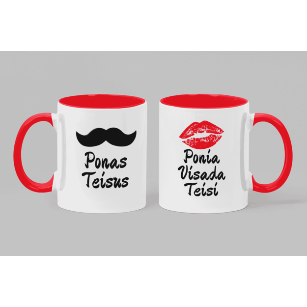 Puodelių rinkinysPONAS TEISUS / PONIA VISADA TEISI