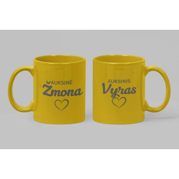 Puodelių rinkinys AUKSINĖ ŽMONA / AUKSINIS VYRAS