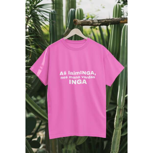 UNISEX marškinėliai Aš laimINGA, nes mano vardas INGA