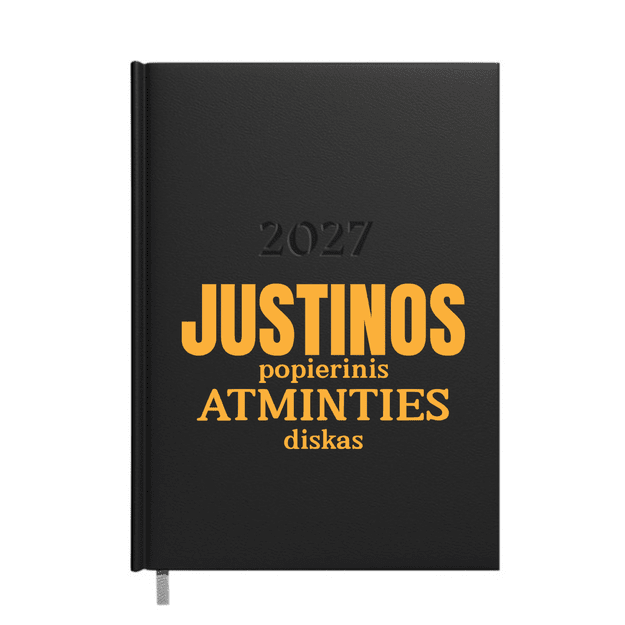  2027 m. darbo kalendorius POPIERINIS ATMINTIES DISKAS su norimu vardu
