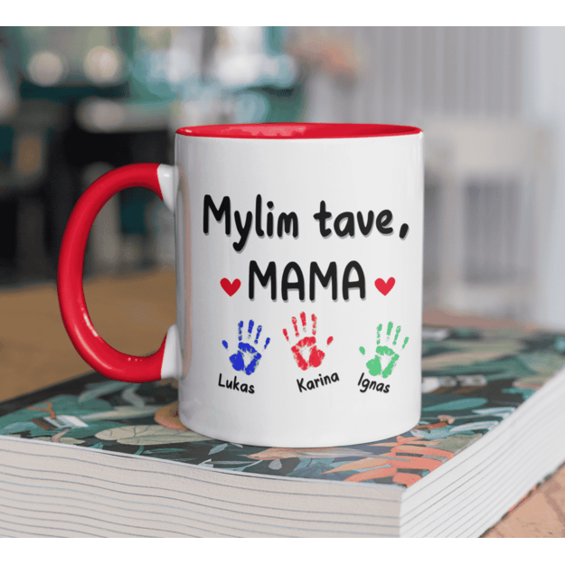 Puodelis MAMA su vaikų vardais (VAIKŲ SKAIČIŲ GALIMA RINKTIS)