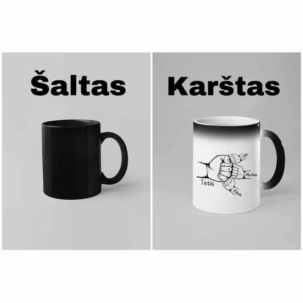 Magiškas puodelis TĖTĖ su vaikų vardais