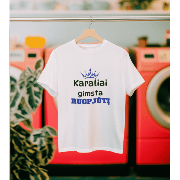 Vyriški marškinėliai KARALIAI GIMSTA RUGPJŪTĮ (MĖNESĮ GALIMA PASIRINKTI)