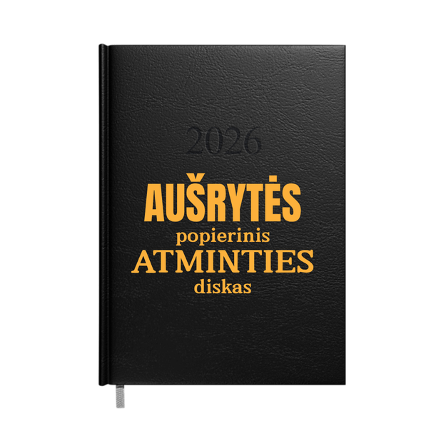 2026 m. darbo kalendorius AUŠRYTĖS POPIERINIS ATMINTIES DISKAS (SU NORIMU VARDU)
