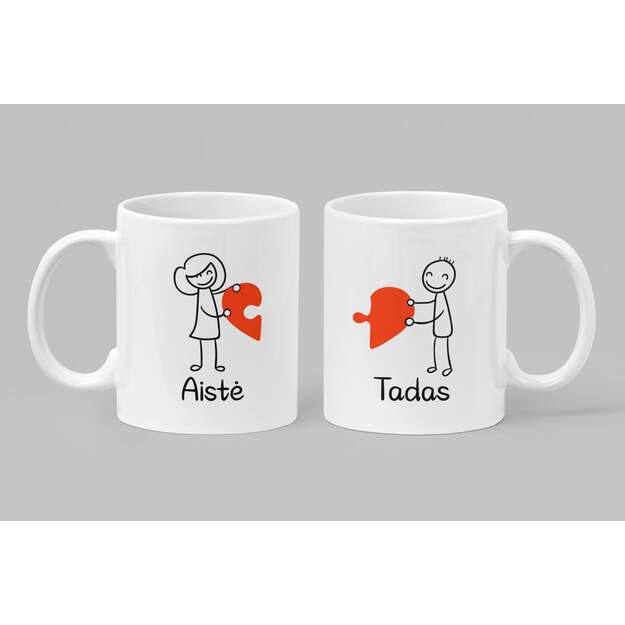 Puodelių rinkinys MEILĖ (SU NORIMAIS VARDAIS)