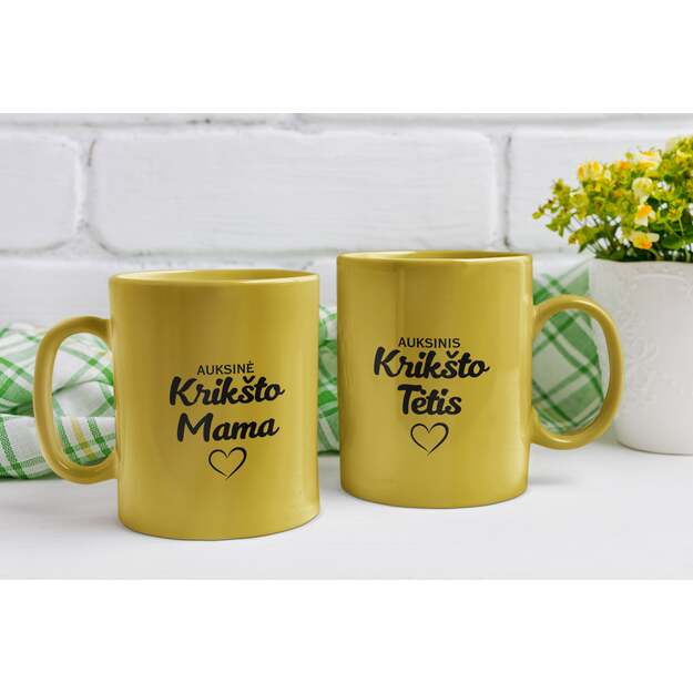 Puodelių rinkinys AUKSINIAI KRIKŠTO TĖVAI