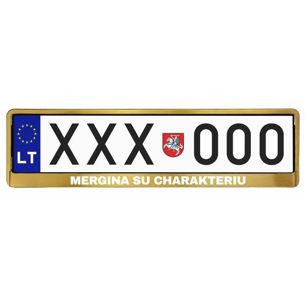 Spalvotas automobilio numerių rėmelis MERGINA SU CHARAKTERIU 1