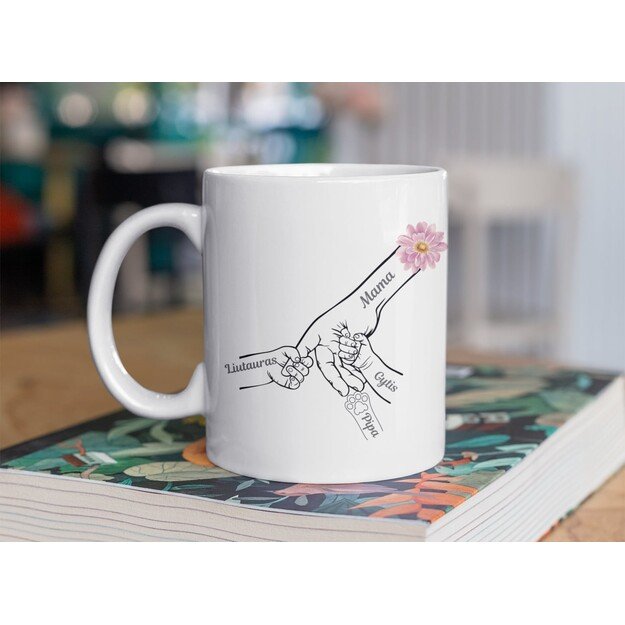 Puodelis MAMA su vaikų ir augintinio vardais (VAIKŲ SKAIČIŲ GALIMA RINKTIS)