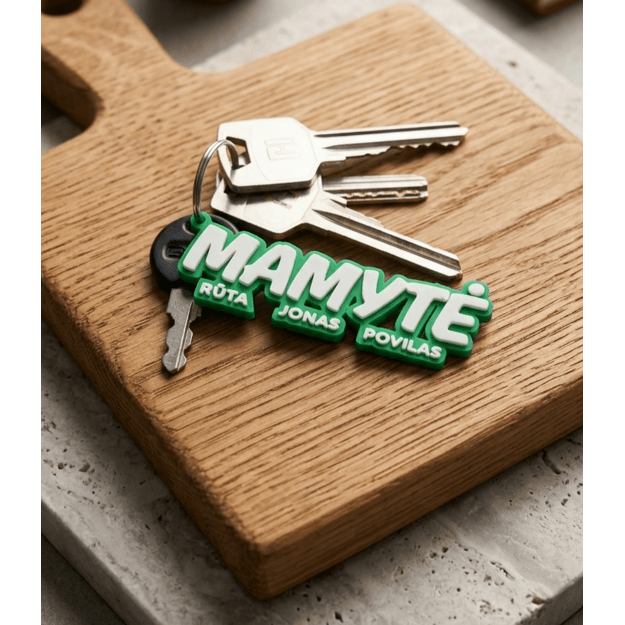 Raktų pakabukas MAMYTĖ su vaikų vardais (iki 4 vardų)