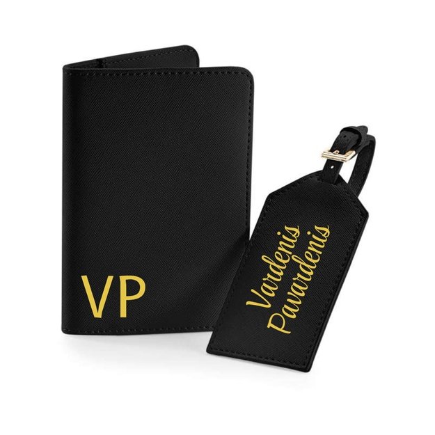 Personalizuotas paso dėklo ir lagamino žymeklio rinkinys 