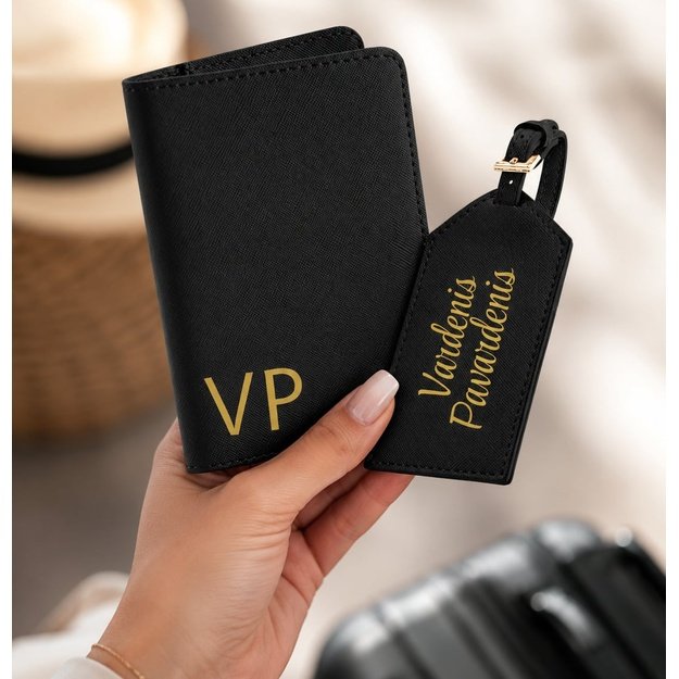 Personalizuotas paso dėklo ir lagamino žymeklio rinkinys 