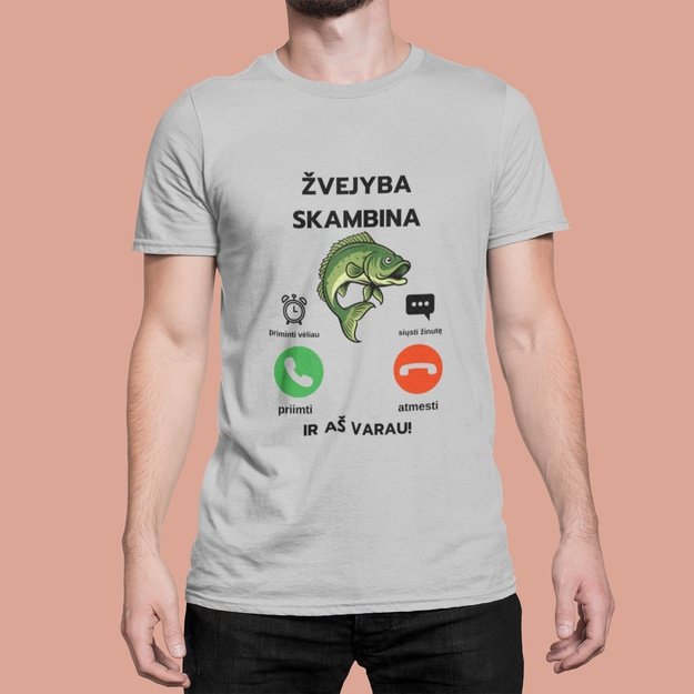 UNISEX marškinėliai ŽVEJYBA SKAMBINA