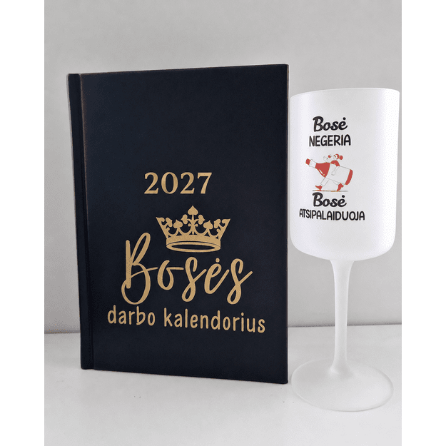 Darbo kalendoriaus ir vyno taurės rinkinys BOSĖ
