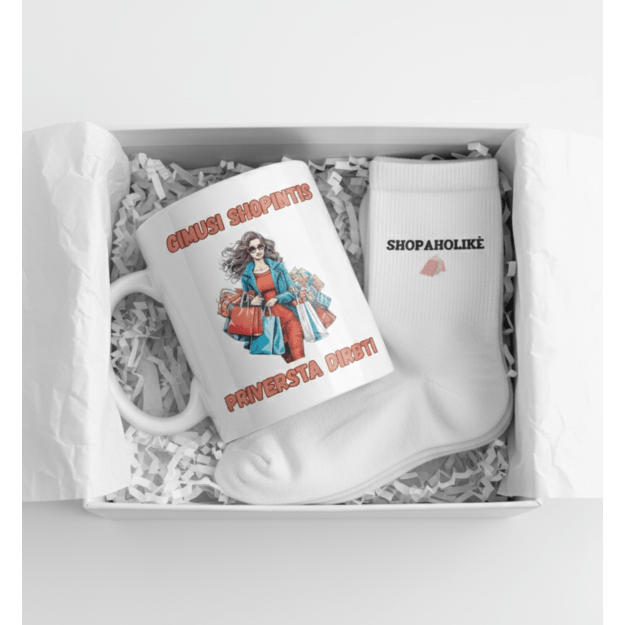 Dovanų rinkinys GIMUSI SHOPINTIS - PRIVERSTA DIRBTI