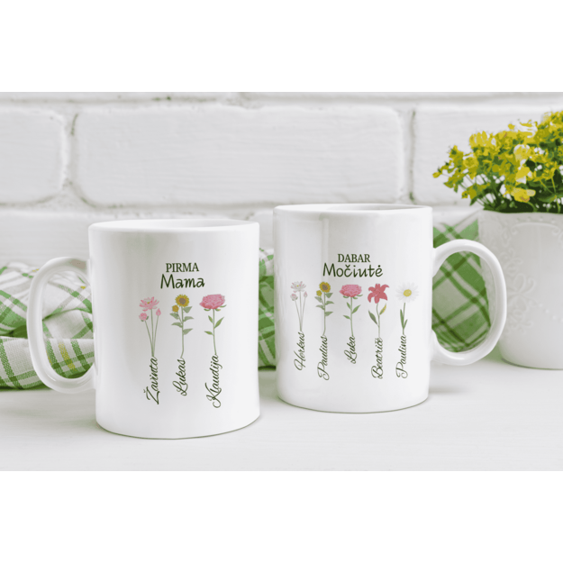 Puodelis PIRMA MAMA, DABAR MOČIUTĖ (SU VAIKŲ IR ANŪKŲ VARDAIS)