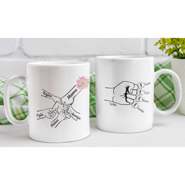 Puodelių rinkinys MAMA IR TĖTĖ