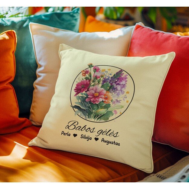 Pagalvėlė BABOS GĖLĖS (SU ANŪKŲ VARDAIS)
