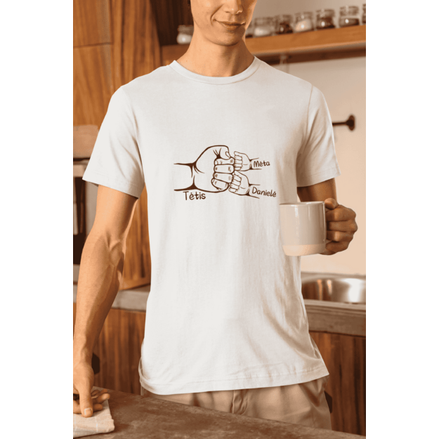 Vyriški marškinėliai TĖTIS su vaikų vardais (GALIMAS PASIRINKIMAS IKI 10 VAIKŲ)