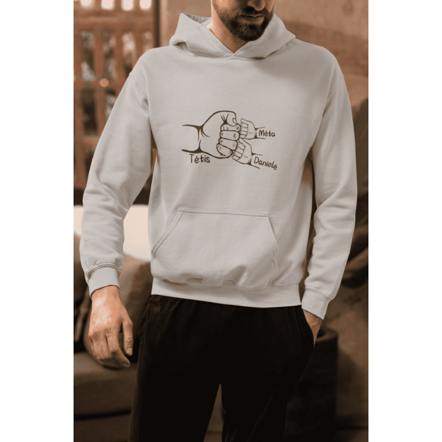 Vyriškas džemperis TĖTIS su vaikų vardais (GALIMAS PASIRINKIMAS IKI 10 VAIKŲ)