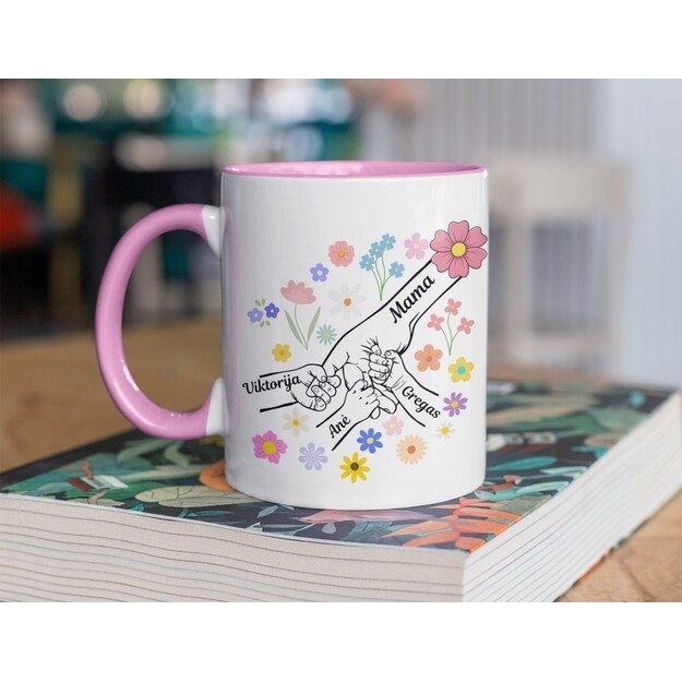Puodelis MAMA su vaikų vardais (VAIKŲ SKAIČIŲ GALIMA RINKTIS)