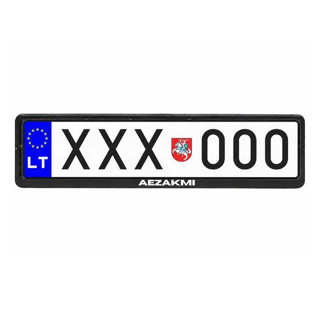 Automobilio numerių rėmelis su užrašu AEZAKMI