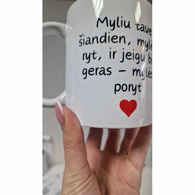 SU DEFEKTU. Puodelis MYLĖSIU TAVE VISADA