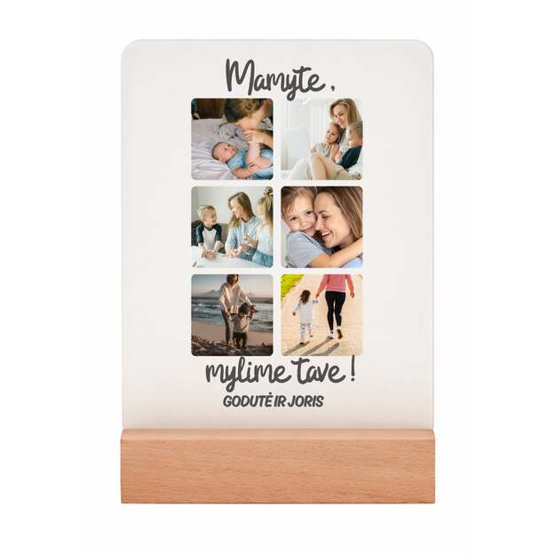 Akrilo stiklas su rėmeliu MAMYTE, MYLIM TAVE