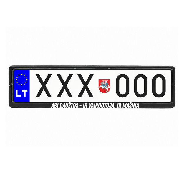 Automobilio numerių rėmelis ABI DAUŽTOS - IR VAIRUOTOJA, IR MAŠINA