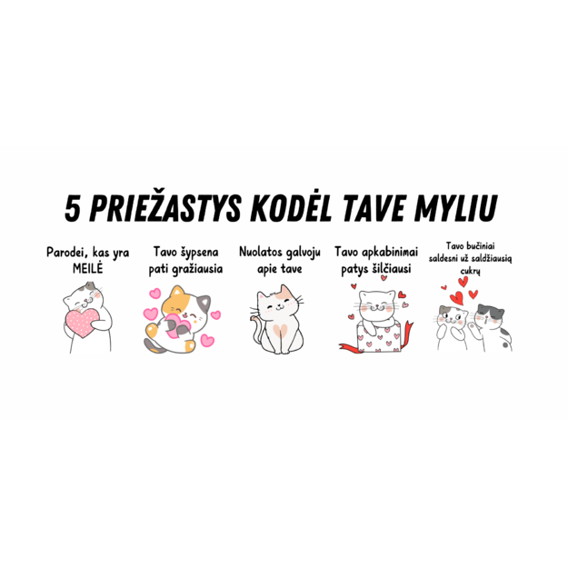Puodelis 5 PRIEŽASTYS KODĖL TAVE MYLIU