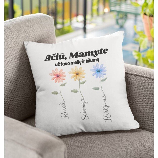 Pagalvėlė AČIŪ, MAMYTE (SU VAIKŲ VARDAIS)