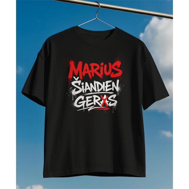 Marškinėliai MARIUS ŠIANDIEN GERS (SU JŪSŲ PASIRINKTU VARDU)