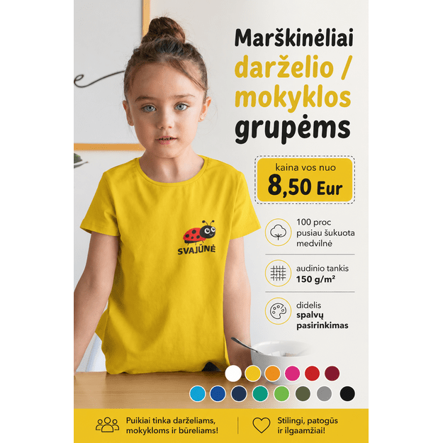 Vaikiški marškinėliai DARŽELIO / MOKYKLOS GRUPĖMS