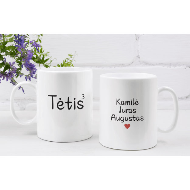 Puodelis TĖTIS su vaikų vardais