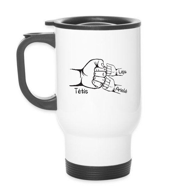Termo puodelis TĖTIS / SENELIS su vaikų ir anūkų vardais, 450 ml