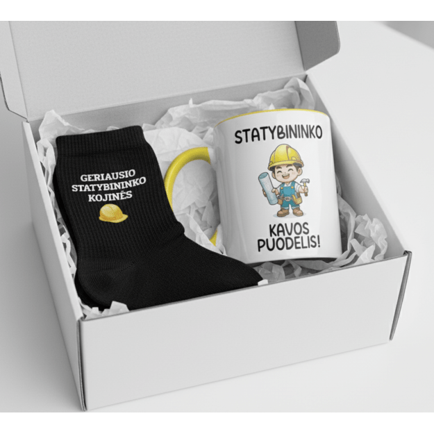 Dovanų rinkinys STATYBININKAS (PROFESIJĄ GALIMA RINKTIS IR KITĄ)