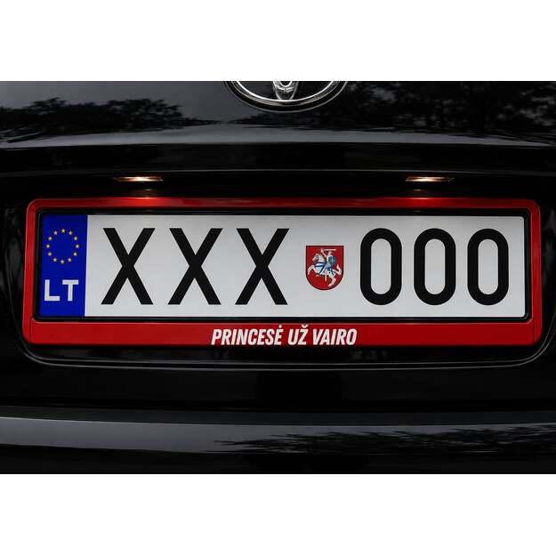 Spalvotas automobilio numerių rėmelis PRINCESĖ UŽ VAIRO