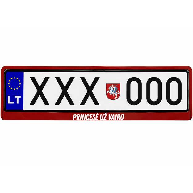 Spalvotas automobilio numerių rėmelis PRINCESĖ UŽ VAIRO 1