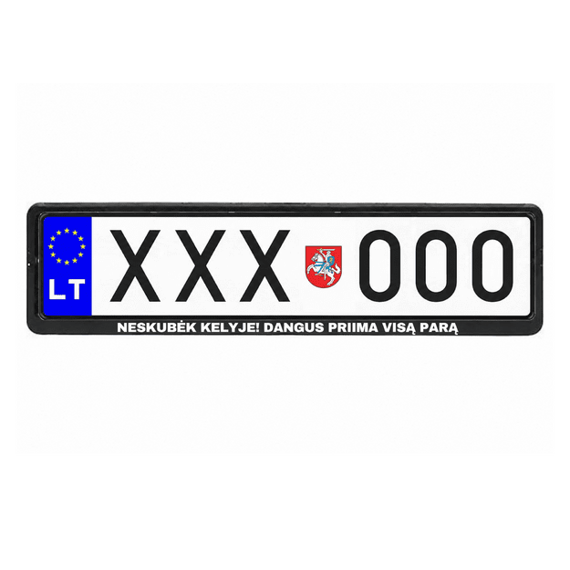 Automobilio numerių rėmelis NESKUBĖK KELYJE. DANGUS PRIIMA VISĄ PARĄ