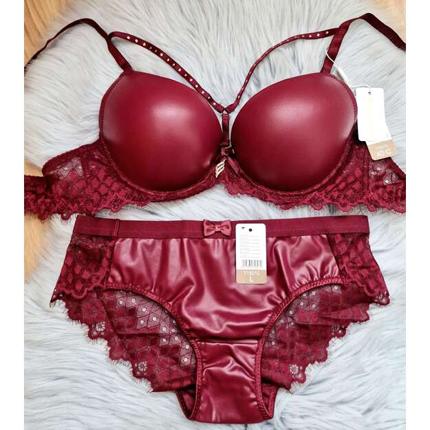 Apatinių komplektas su PUSH UP "Burgundy" (C)